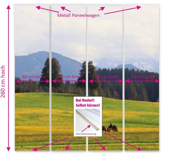 Auf dem Weg, Flächenvorhang 4er Set